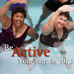 Be Active Your Way in 2011 electronic greeting card - Diverse women doing water aerobics in pool